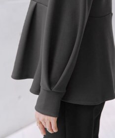 Tiaclasse 【洗える】ダイバー裾フレアプルオーバー