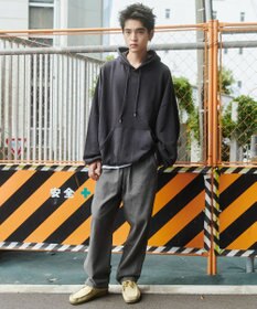 WEGO 【ユニセックス着用ITEM/ウエストゴム/SMLサイズ展開】デニムイージーストレートパンツ