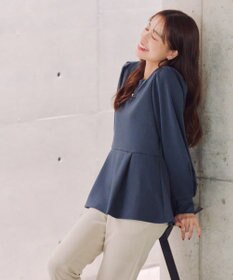 Tiaclasse 【洗える】ダイバー裾フレアプルオーバー