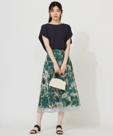 ANY SIS S 【接触冷感・UVカット・洗える】ハイストレッチスムースフレンチスリーブ カットソー