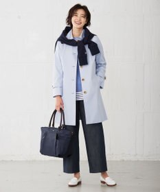 J.PRESS LADIES 【洗える】セルロースシャンブレー セミワイド マリン パンツ