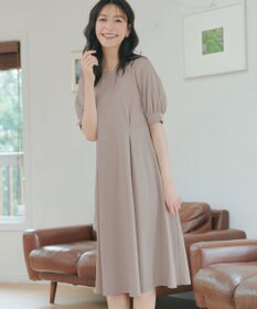 Tiaclasse 【おのののかさん着用】「サマケア」パフスリーブAラインワンピース