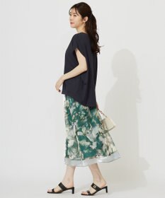 ANY SIS S 【接触冷感・UVカット・洗える】ハイストレッチスムースフレンチスリーブ カットソー