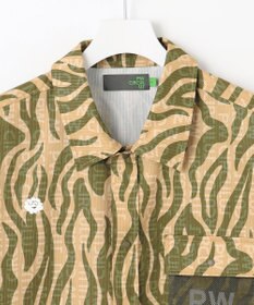 PW CIRCULUS 【MEN】ストライプカモフラ メッシュポケットシャツ ゴルフ