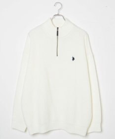 WEGO U.S. POLO ASSN.|別注畔編みハーフジップセーター