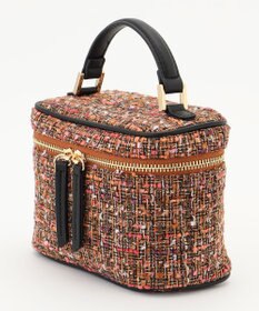 自由区 ラメノットファンシーツイードヴァニティ バッグ