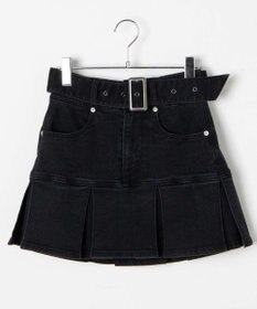 WEGO ベルト付デニムプリーツスカパン