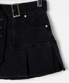 WEGO ベルト付デニムプリーツスカパン
