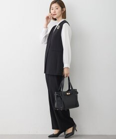 23区 【セットアップ対応/洗える】トリアセダブルジョーゼット ジレ