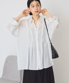 AMERICAN HOLIC ウエストタックシアーストライプシャツ