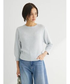 Green Parks ラメ５分袖コンパクトニットプルオーバー