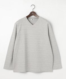 JOSEPH ABBOUD 【キングサイズ・オーガニックコットン使用・日本素材・日本縫製】 オーガニックヘリンボ-ンリンクス Vネック Tシャツ