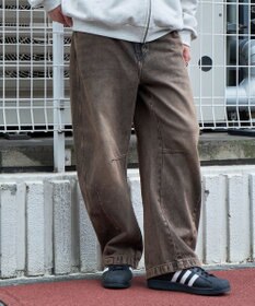 WEGO イージーバレルレッグデニムパンツ