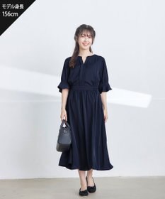 Tiaclasse L 【洗える】キャンディースリーブ花柄ワンピース