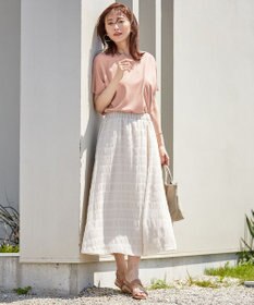 J.PRESS LADIES 【洗える】シャーリングシャドーボーダー スカート