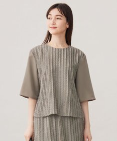 自由区 【セットアップ対応・洗える】フリンジジャガード ブラウス