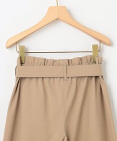 組曲 【ベルト付】リネン混オックスストレッチ キュロットパンツ