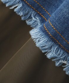 YECCA VECCA デニムMIXデザインサロペット