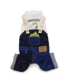PET PARADISE スヌーピー デニム オーバーオール風 ロンパース 小型犬