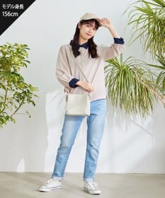 Tiaclasse L 【洗える】配色パフスリーブシャツブラウス