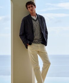 JOSEPH ABBOUD 【JAPANファブリック/セットアップ/清涼】LINEN DENIM ジャケット