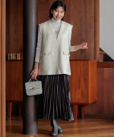 23区 【洗える】レザーライクプリーツ スカート