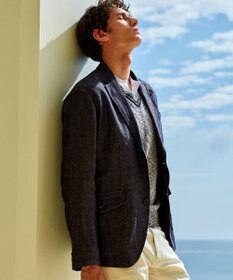 JOSEPH ABBOUD 【JAPANファブリック/セットアップ/清涼】LINEN DENIM ジャケット