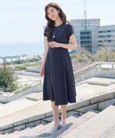 Tiaclasse L 【新色追加】フラップ付きミディアム丈フレアワンピース