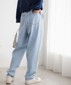 WEGO 【ウエストゴム】ウエストフリルデニムマムパンツ