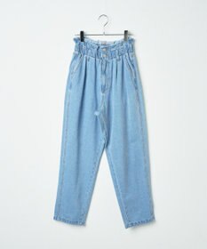 WEGO 【ウエストゴム】ウエストフリルデニムマムパンツ