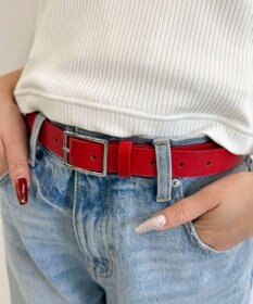 WEGO LスクエアバックルPUベルト