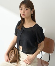 earth music&ecology フラワーコード刺繍カーディガン