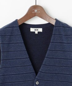 JOSEPH ABBOUD 【洗える/ソフトな肌触り/軽い】シェニールヤーンジャカードニット ベスト