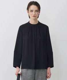 ICB L アセテートダブルサテン ランタンスリーブブラウス
