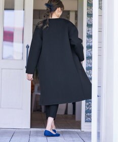 Tiaclasse パイピングノーカラーダンボールコート