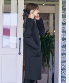 Tiaclasse パイピングノーカラーダンボールコート