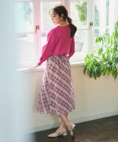 Feroux 【洗える】パールポイントパフスリーブ ニット