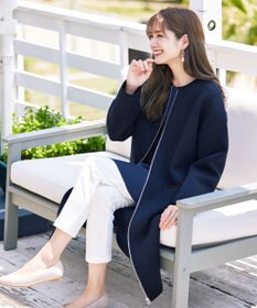 Tiaclasse パイピングノーカラーダンボールコート