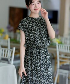 Tiaclasse 【新色追加】花柄フレンチスリーブワンピース