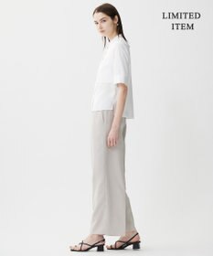 ICB L 【WEB限定・接触冷感・速乾・洗える】シルキーツイル 半袖クロップドシャツ