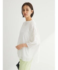 Green Parks インド綿 SET２点 刺繍７分丈ブラウス＋タンクトップ