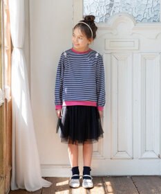 組曲 KIDS 【150-160㎝】リボンボーダー トップス