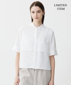 ICB L 【WEB限定・接触冷感・速乾・洗える】シルキーツイル 半袖クロップドシャツ