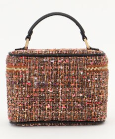 自由区 ラメノットファンシーツイードヴァニティ バッグ