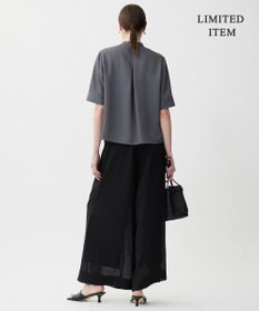 ICB L 【WEB限定・接触冷感・速乾・洗える】シルキーツイル 半袖クロップドシャツ