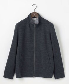 JOSEPH ABBOUD 【ストレッチ/ソフト/洗える/JAPANファブリック】ウールブロックピケ スタンドジップ アウター