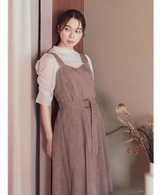 earth music&ecology ベルト付きパネルラインワンピース