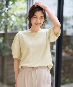 ANY シャーリングランタンスリーブトップス