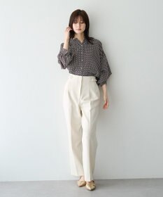 YECCA VECCA 2wayボリューム袖ジオメ柄ブラウス
