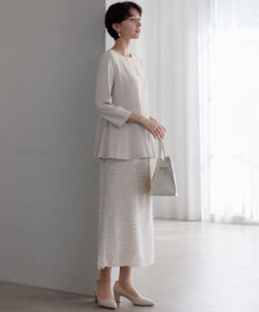 23区 【洗える】トリアセダブルジョーゼット ペプラム ブラウス